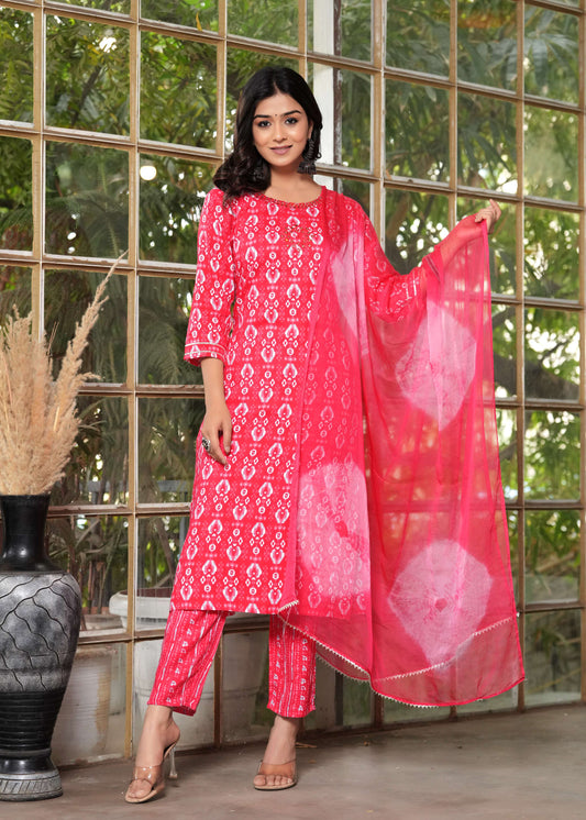 Fuchsia Fusion Ikat Set