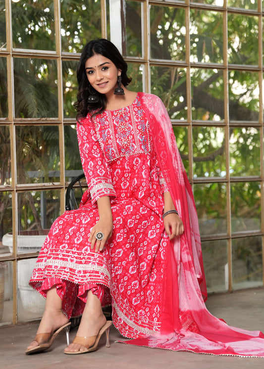 Rani Ruby Anarkali Kurta Set