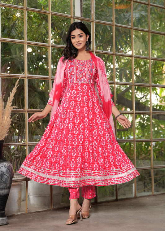Rani Ruby Anarkali Kurta Set